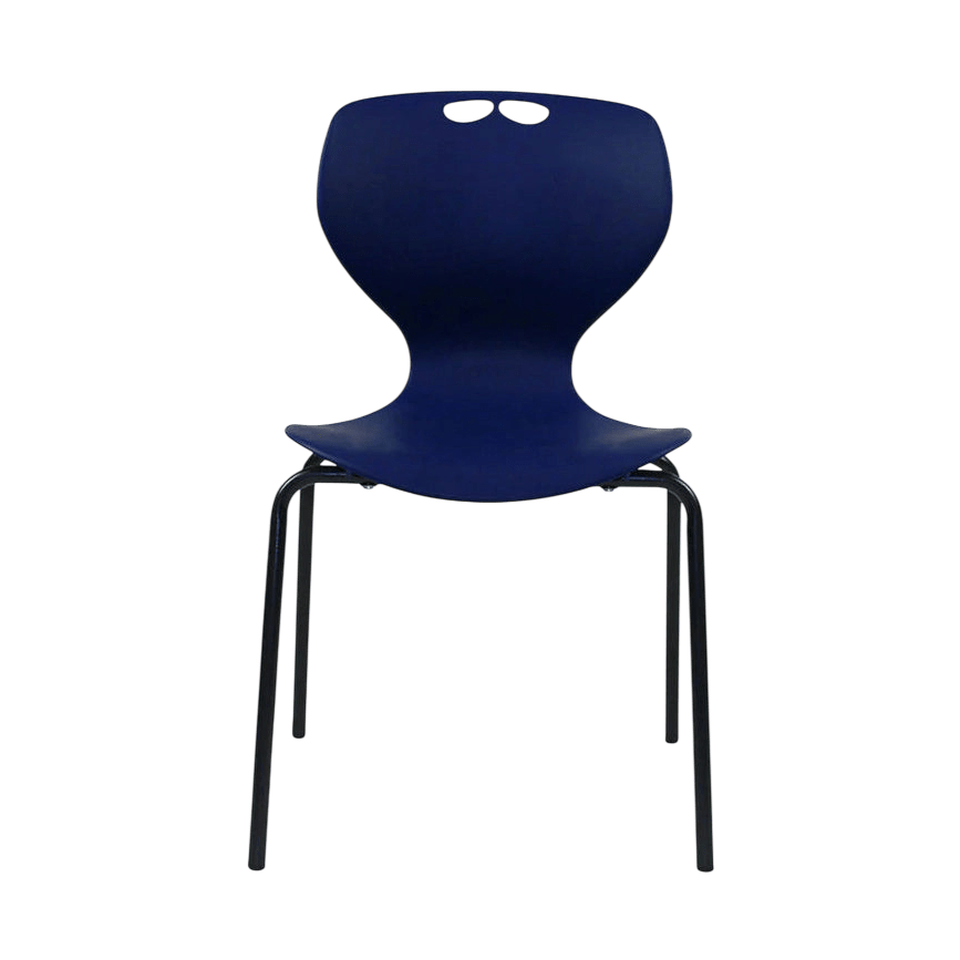 Rosewell Plastic Stackable 4 - Leg Chair Blue Black 260
