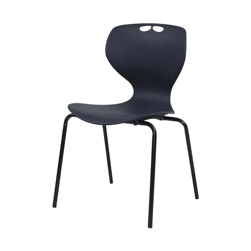 Rosewell Plastic Stackable 4 - Leg Chair Blue Black 260