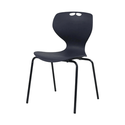 Rosewell Plastic Stackable 4 - Leg Chair Blue Black 260