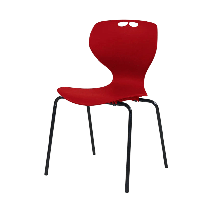 Rosewell Plastic Stackable 4 - Leg Chair Lime Black 260