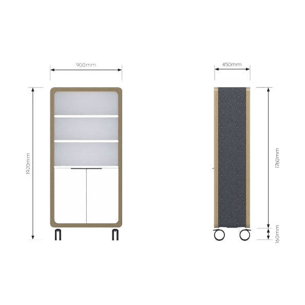 Rover Mobile Half Locker Bookcase
