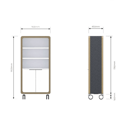 Rover Mobile Half Locker Bookcase