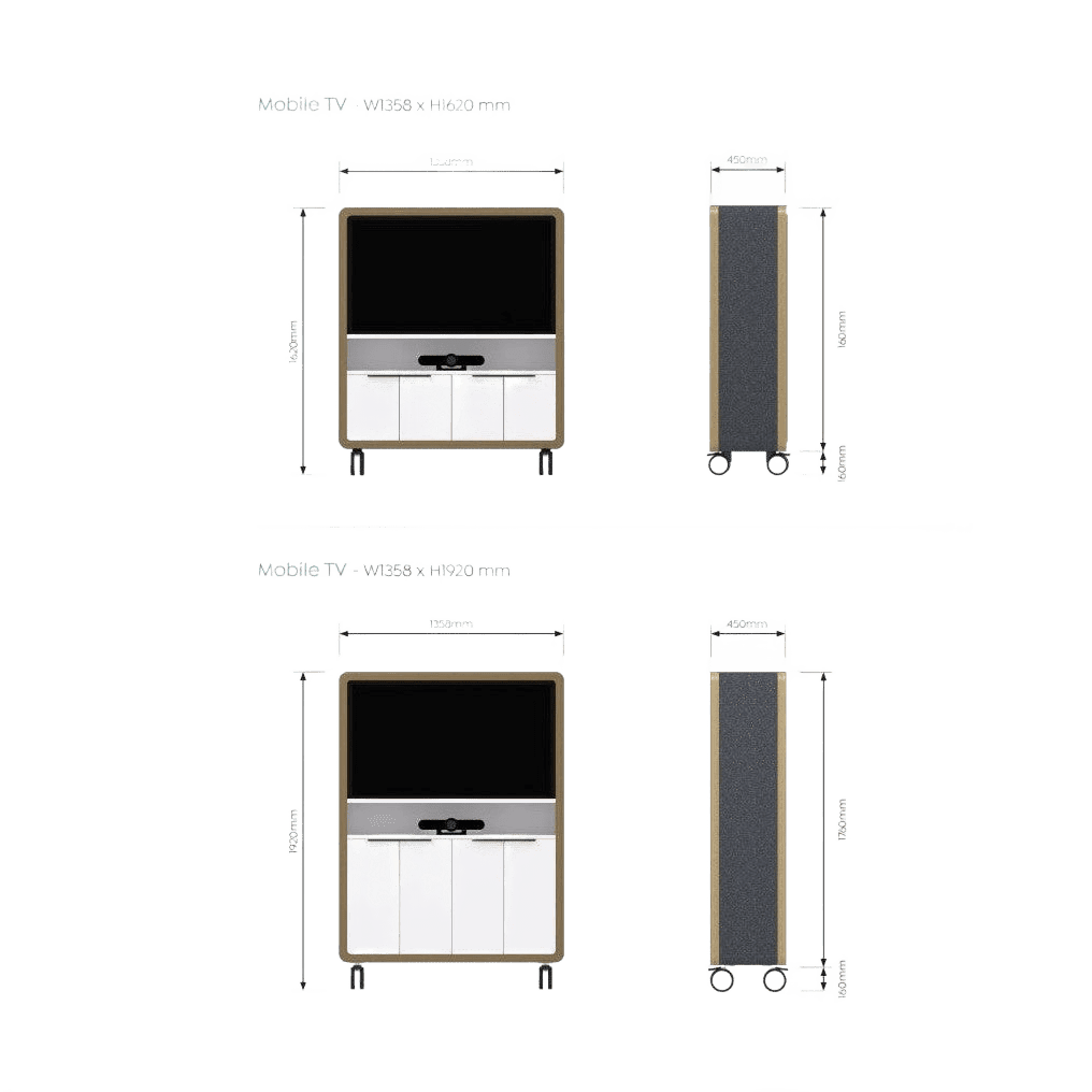 Rover Mobile TV Cabinet 1620mm H - Office Furniture Company