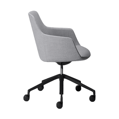 Saba Meeting Chair Black Sled Base saddle - leatherette - Office Furniture Company