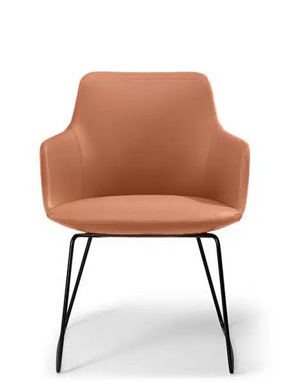 Saba Meeting Chair Black Sled Base saddle - leatherette - Office Furniture Company