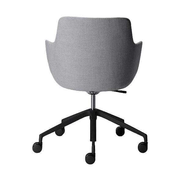 Saba Meeting Chair Black Swivel and Height Adjustable Base grey - flax - fabric - Office Furniture Company