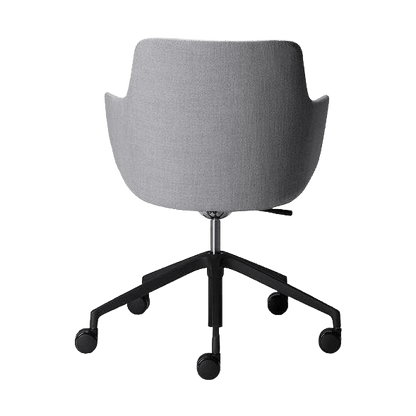 Saba Meeting Chair Black Swivel and Height Adjustable Base grey - flax - fabric - Office Furniture Company