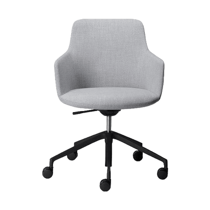 Saba Meeting Chair Black Swivel and Height Adjustable Base grey - flax - fabric - Office Furniture Company