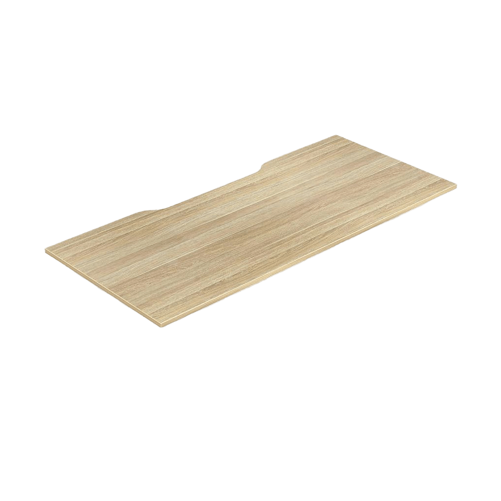 Scallop Worktop in New Oak 1800 X 800 - Office Furniture Company