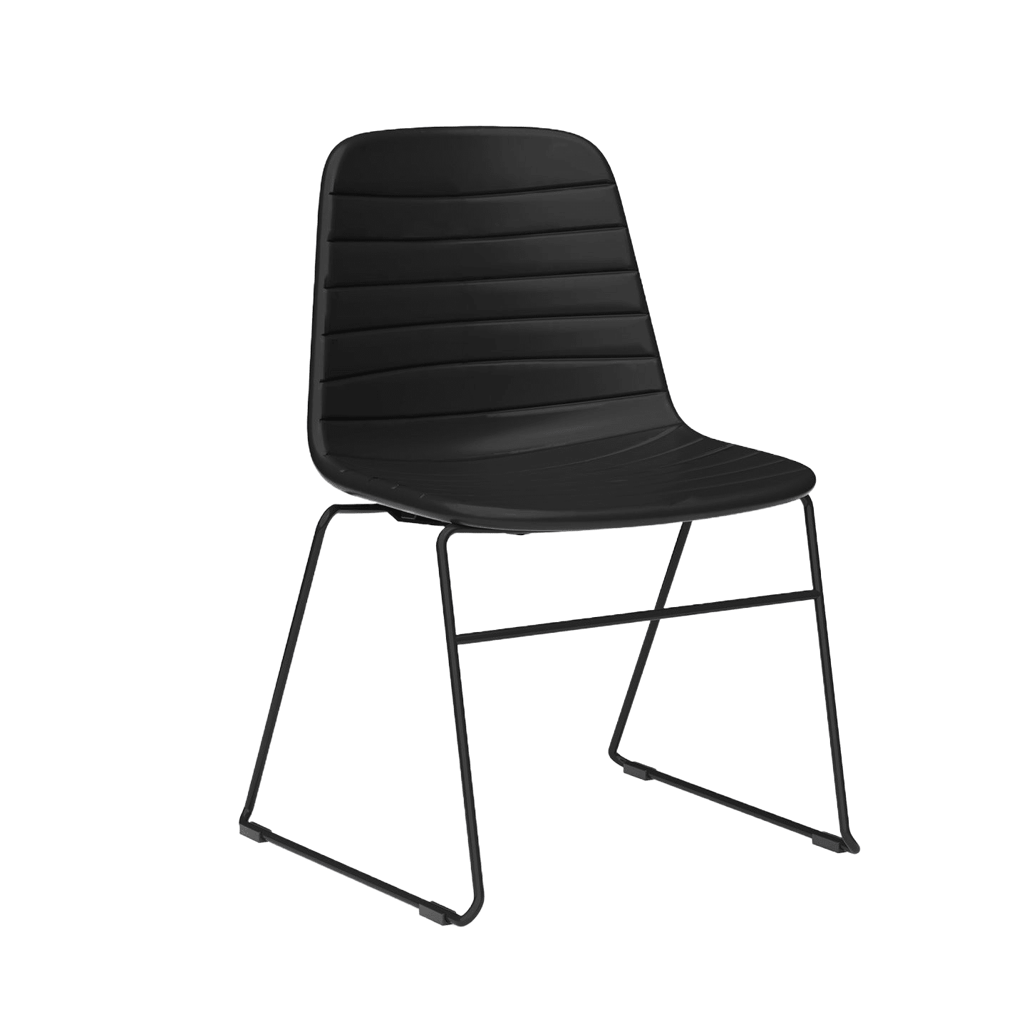 Sofia Sled Chair PU Upholstery Black PU Black - Office Furniture Company