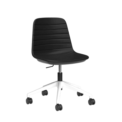 Sofia Swivel Chair PU Upholstery Black PU White Without Tilting Mechanism - Office Furniture Company