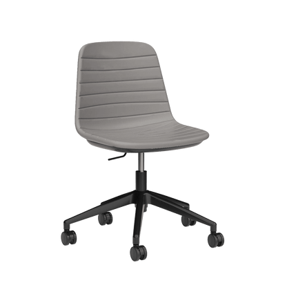 Sofia Swivel Chair PU Upholstery Light Grey PU Black Without Tilting Mechanism - Office Furniture Company