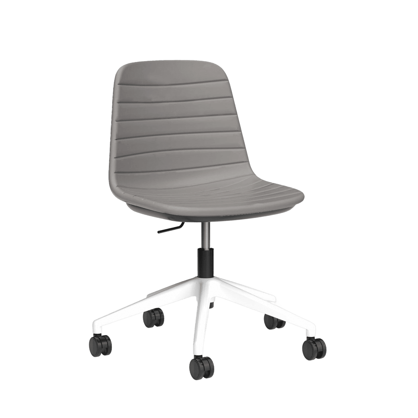 Sofia Swivel Chair PU Upholstery Light Grey PU White Without Tilting Mechanism - Office Furniture Company