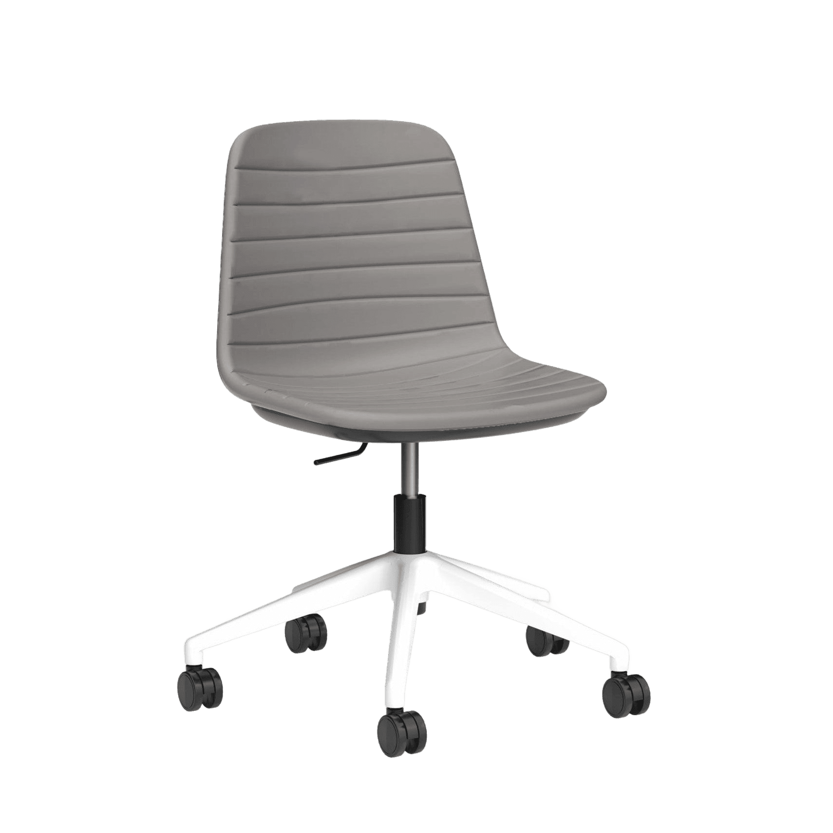 Sofia Swivel Chair PU Upholstery Light Grey PU White Without Tilting Mechanism - Office Furniture Company