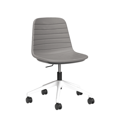 Sofia Swivel Chair PU Upholstery Light Grey PU White Without Tilting Mechanism - Office Furniture Company