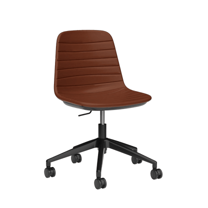 Sofia Swivel Chair PU Upholstery Russet Tan PU Black Without Tilting Mechanism - Office Furniture Company