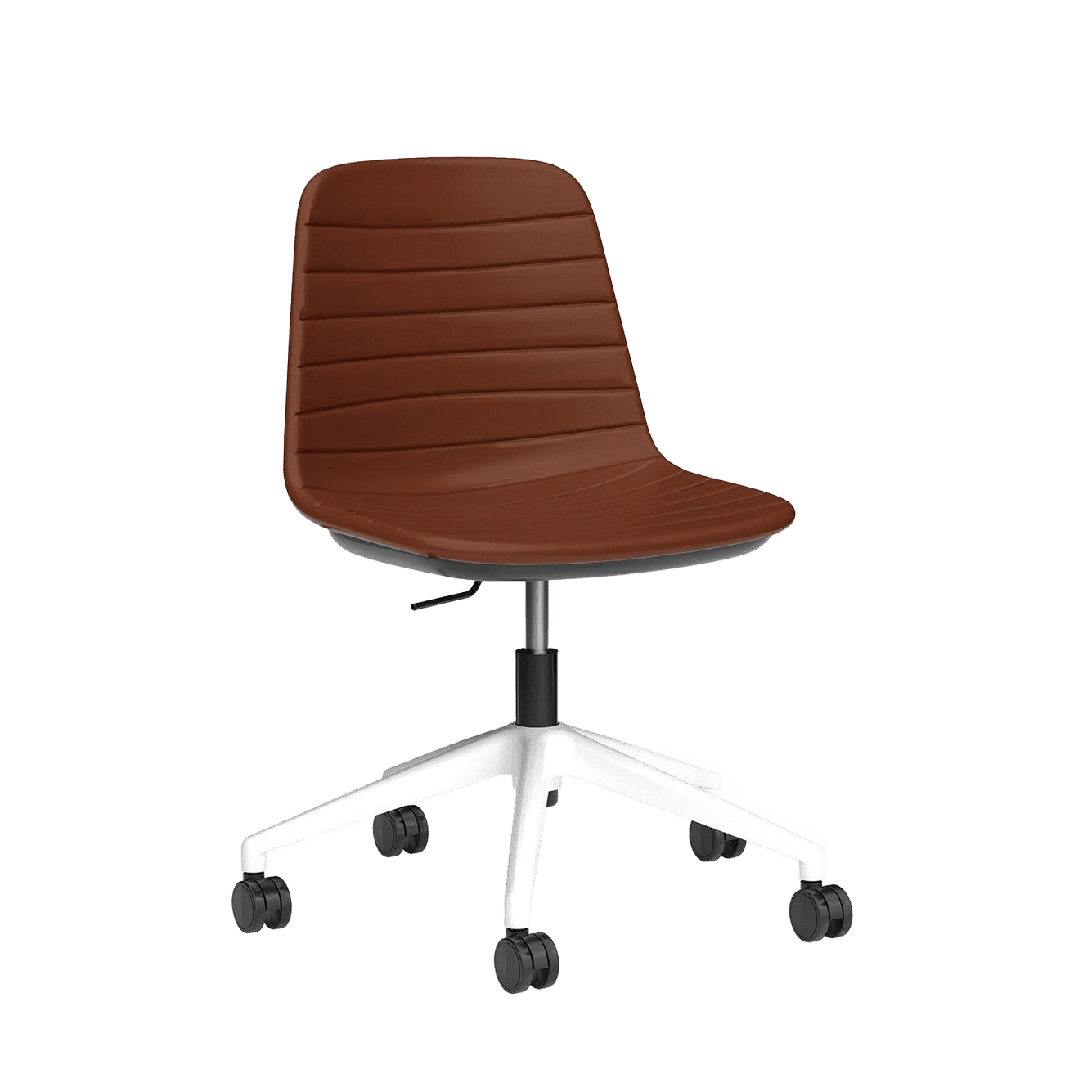Sofia Swivel Chair PU Upholstery Russet Tan PU White Without Tilting Mechanism - Office Furniture Company