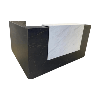 Sorrento Marble Look Reception Counter 1800 W Without Return - Office Furniture Company