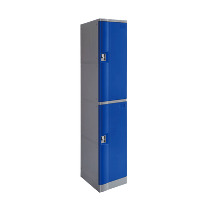 Steelco 2 Door ABS Plastic Locker Triple Bank Blue Keylock - Office Furniture Company