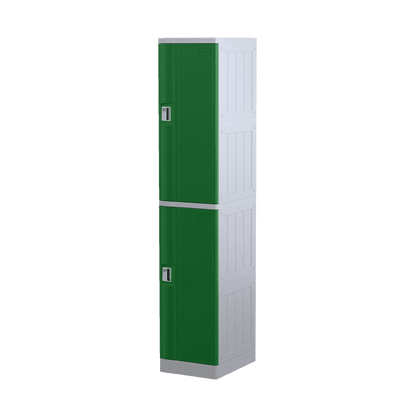 Steelco 2 Door ABS Plastic Locker Triple Bank Green Keylock - Office Furniture Company