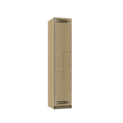 Step Door Melamine Locker Natural Oak - Office Furniture Company