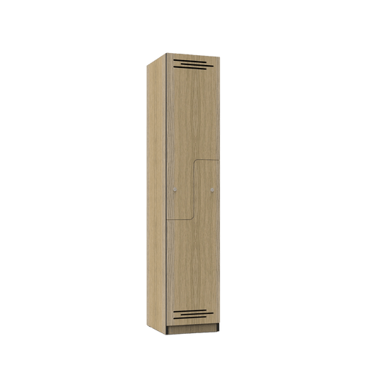 Step Door Melamine Locker Natural Oak - Office Furniture Company