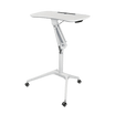 Stockholm White Mobile Sit Stand Desk | Gas Lift Height