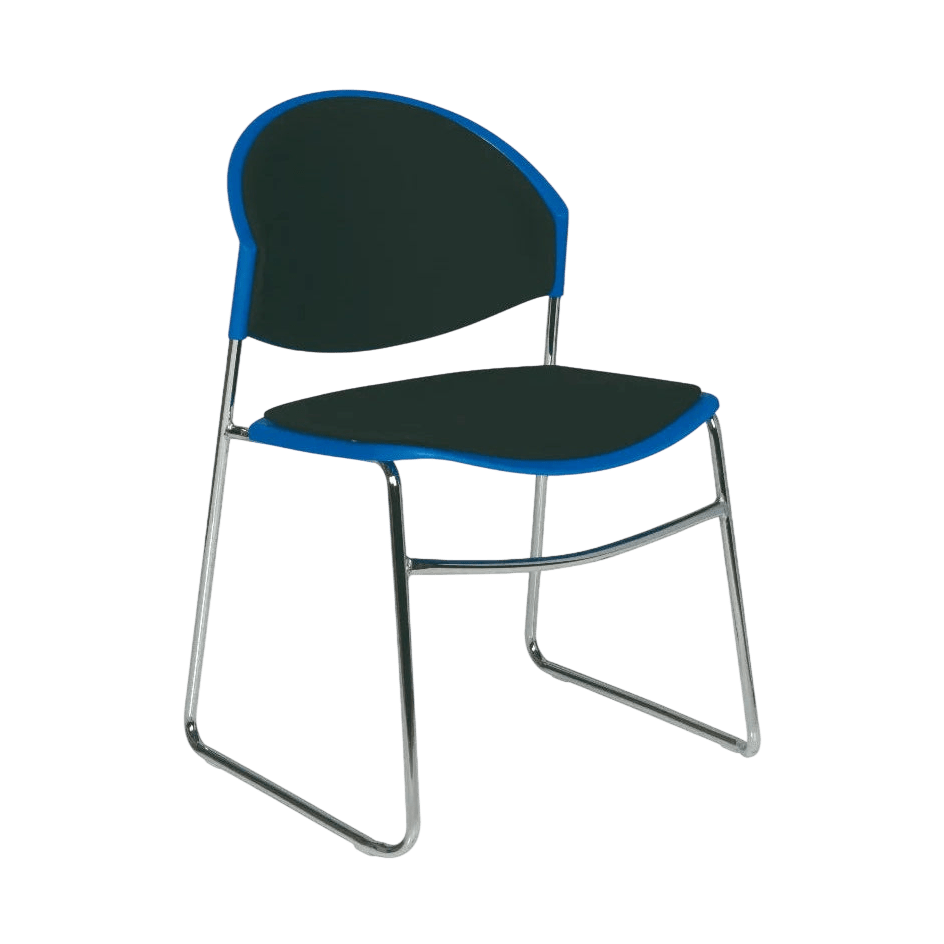 Taffy Sled Chair with Chrome Frame Black