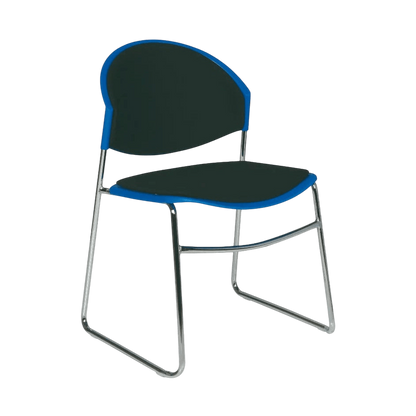 Taffy Sled Chair with Chrome Frame Black