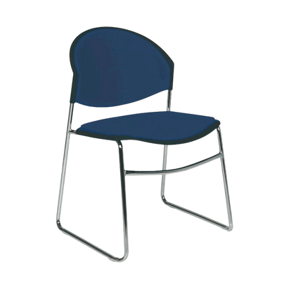 Taffy Sled Chair with Chrome Frame Black