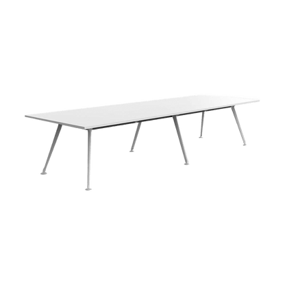 Team Meeting/Boardroom Table 3600x1200 (6 Legs) / White Powdercoat / White