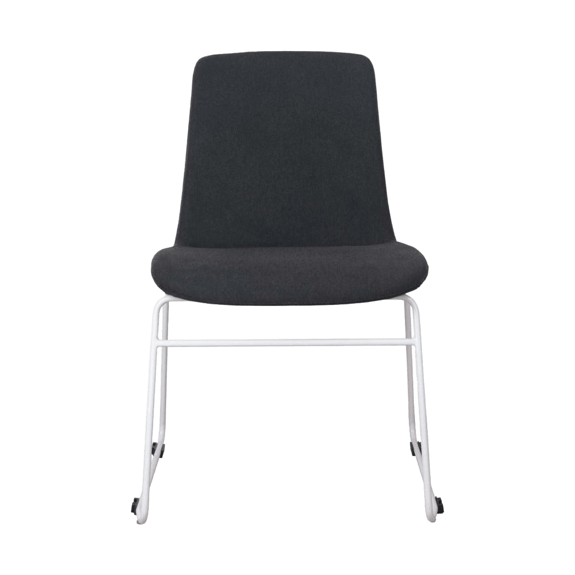 Tempo Meeting Chair Black Fabric with White Base - Office Furniture Company
