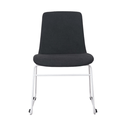 Tempo Meeting Chair Black Fabric with White Base - Office Furniture Company