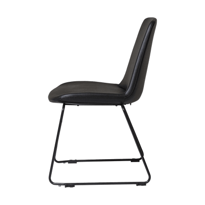 Tempo Meeting Chair Black Fabric with White Base - Office Furniture Company