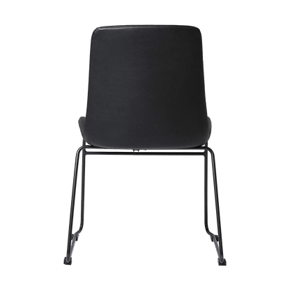 Tempo Meeting Chair Black Fabric with White Base - Office Furniture Company