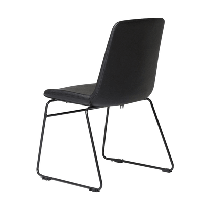 Tempo Meeting Chair Black Fabric with White Base - Office Furniture Company