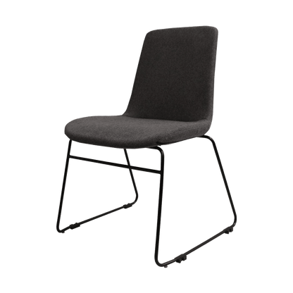 Tempo Meeting Chair Grey Fabric with Black Base - Office Furniture Company