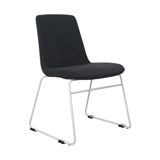 Tempo Meeting Chair Grey Fabric with Black Base - Office Furniture Company
