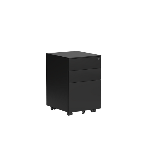 Tempo Steel Mobile Pedestal with Square Corners White Metal