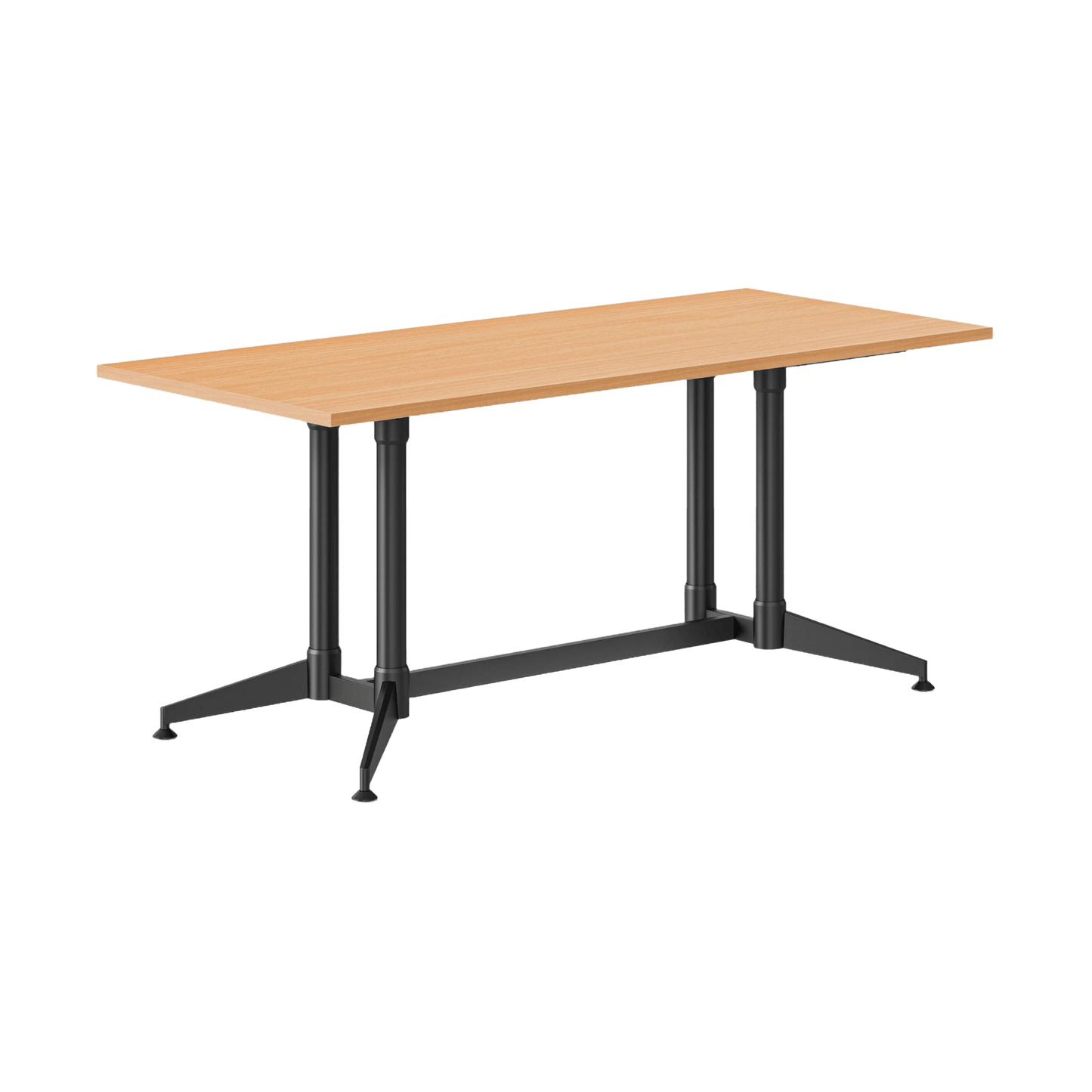 Typhoon Boardroom Table with All Black Legs 2400 x 1200 Beech - Office Furniture Company
