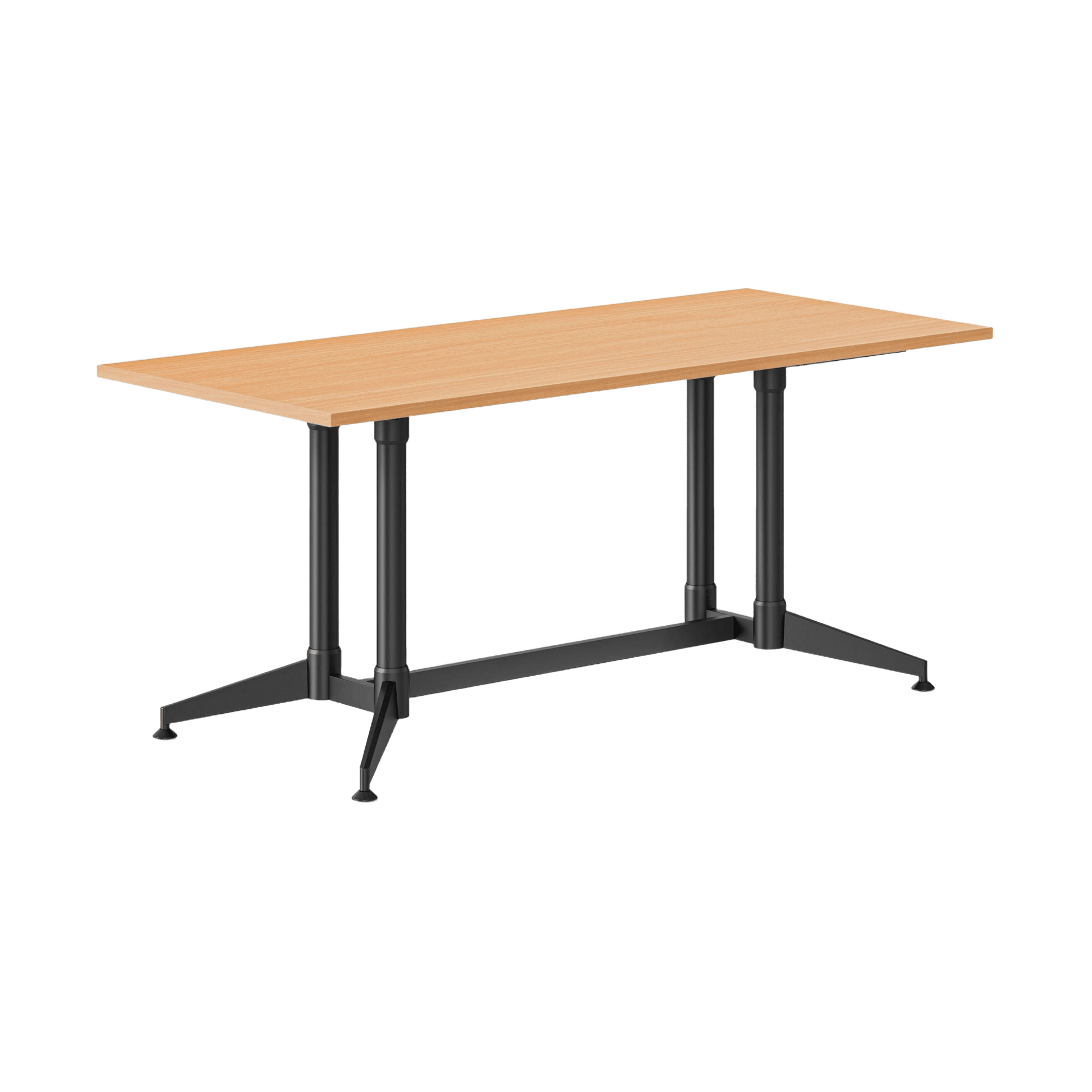 Typhoon Boardroom Table with All Black Legs 2400 x 1200 Beech - Office Furniture Company