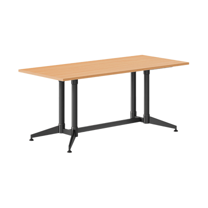 Typhoon Boardroom Table with All Black Legs 2400 x 1200 Beech - Office Furniture Company