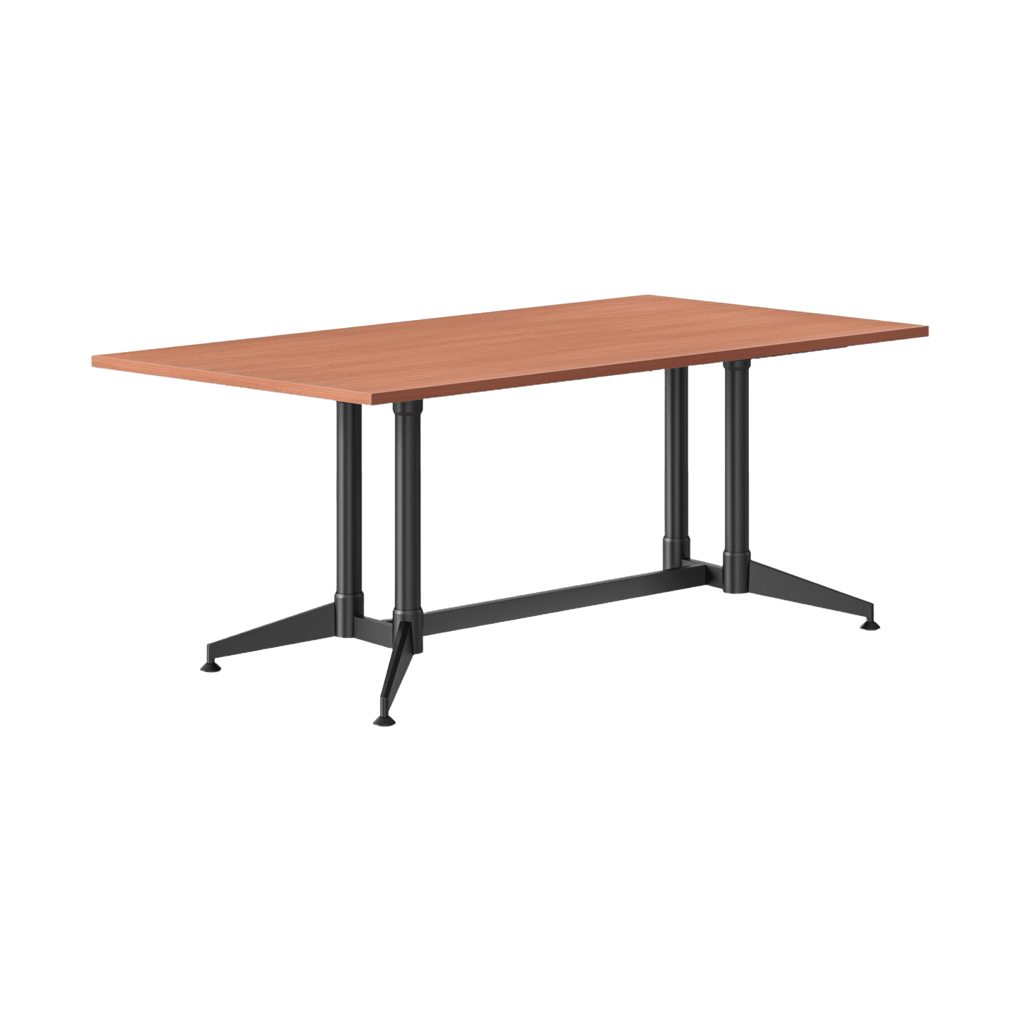 Typhoon Boardroom Table with All Black Legs 2400 x 1200 Cherry - Office Furniture Company