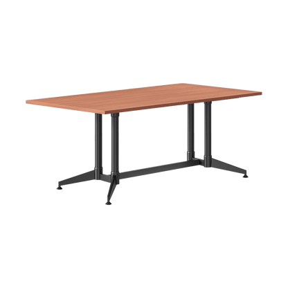 Typhoon Boardroom Table with All Black Legs 2400 x 1200 Cherry - Office Furniture Company