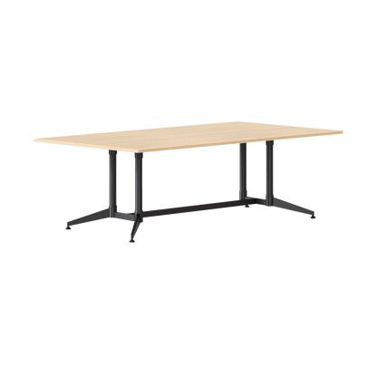Typhoon Boardroom Table with All Black Legs 2400 x 1200 Natural Oak - Office Furniture Company