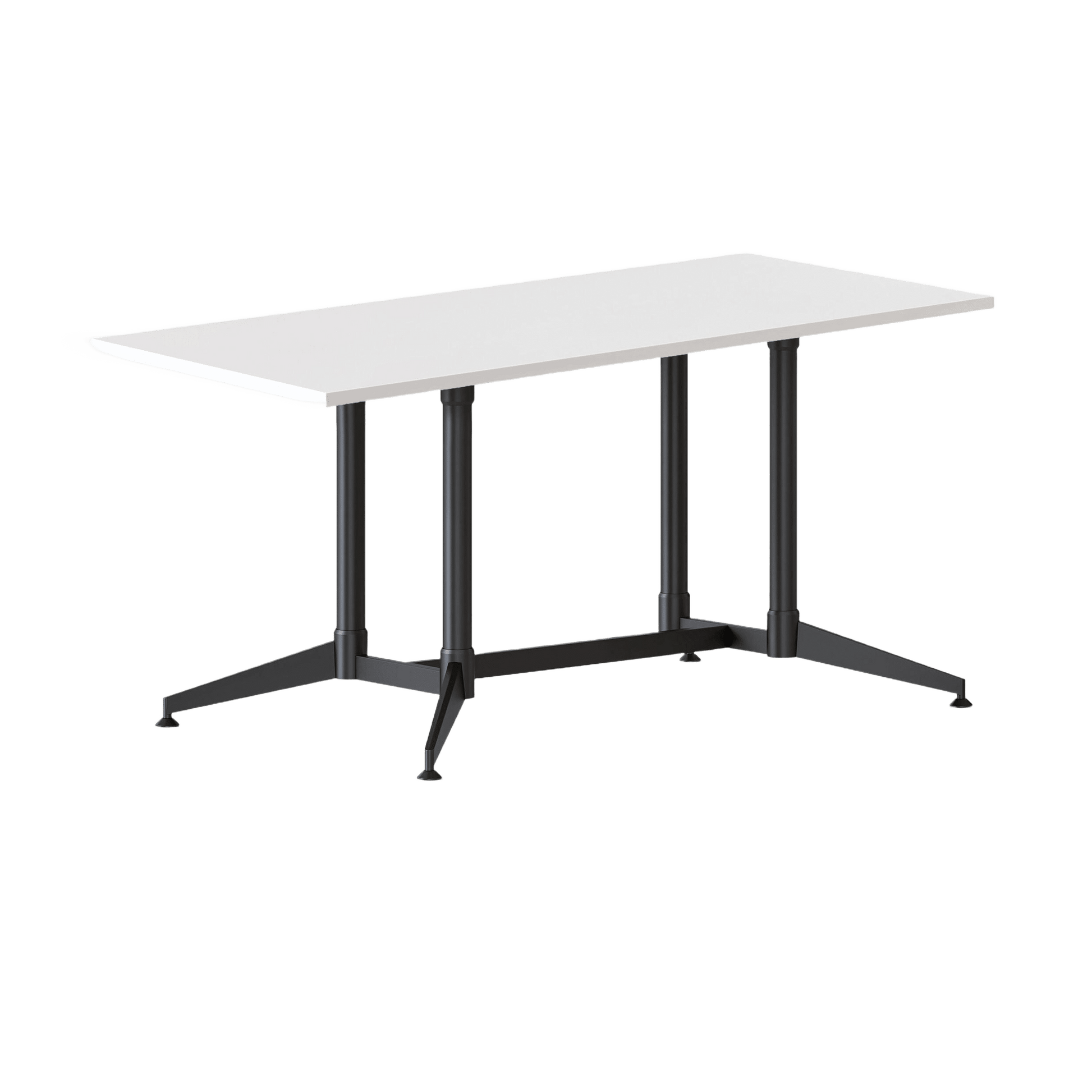 Typhoon Boardroom Table with All Black Legs 2400 x 1200 White - Office Furniture Company