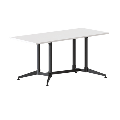 Typhoon Boardroom Table with All Black Legs 2400 x 1200 White - Office Furniture Company