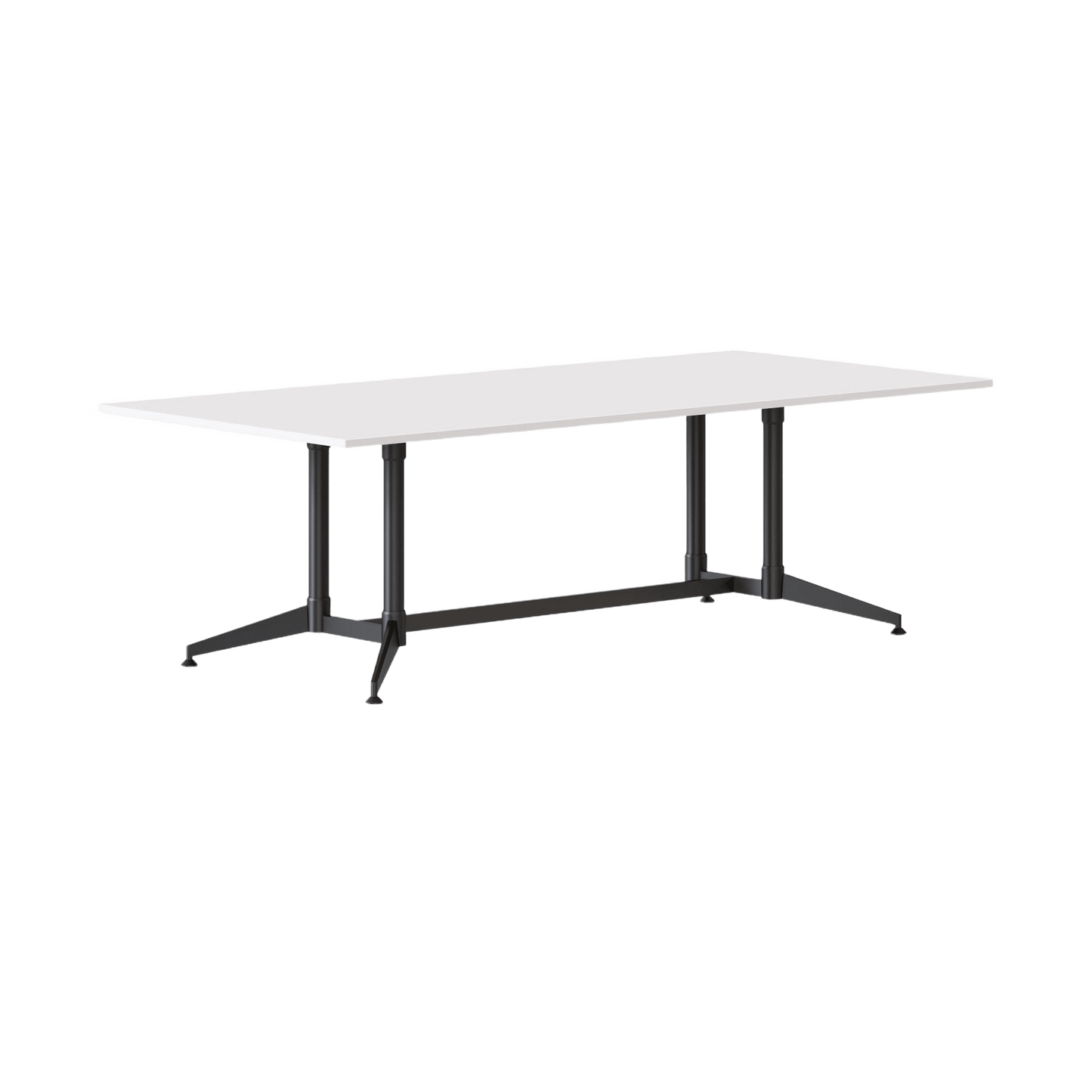Typhoon Boardroom Table with All Black Legs 2400 x 1200 White - Office Furniture Company