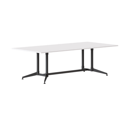 Typhoon Boardroom Table with All Black Legs 2400 x 1200 White - Office Furniture Company