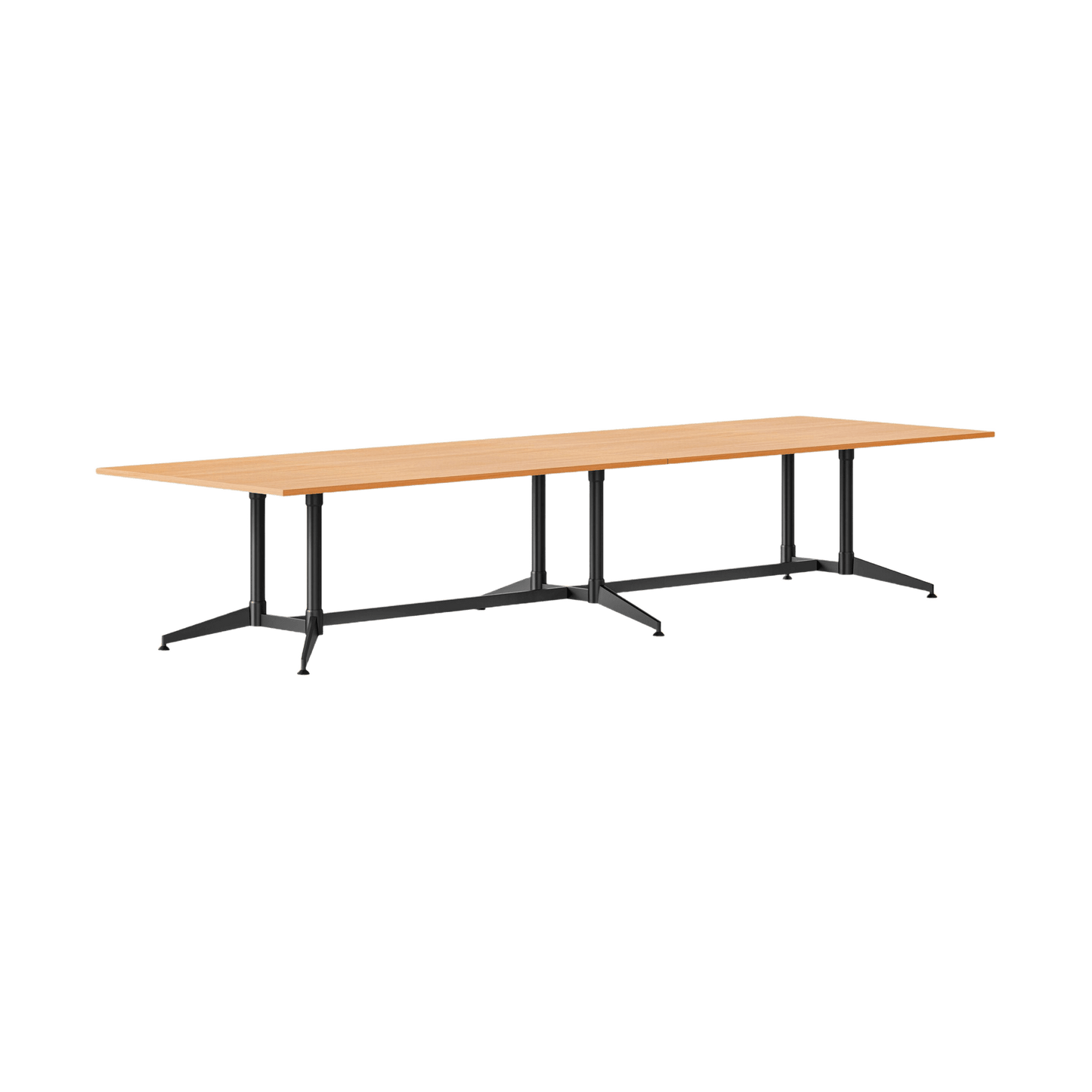 Typhoon Boardroom Table with All Black Legs 3200 x 1200 Beech - Office Furniture Company